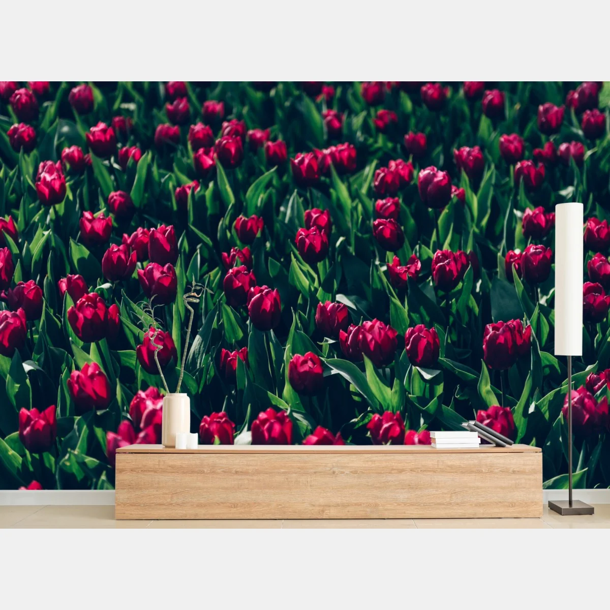 Fotomural campo de tulipanes rojos – Pixers® Fotomural campo de tulipanes rojos – Pixers®