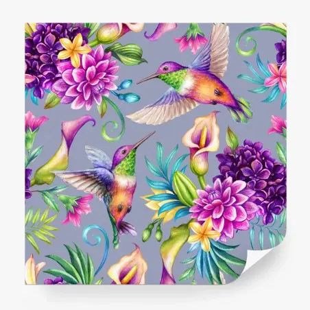 Fotomural paraíso floral con colibríes – Pixers®