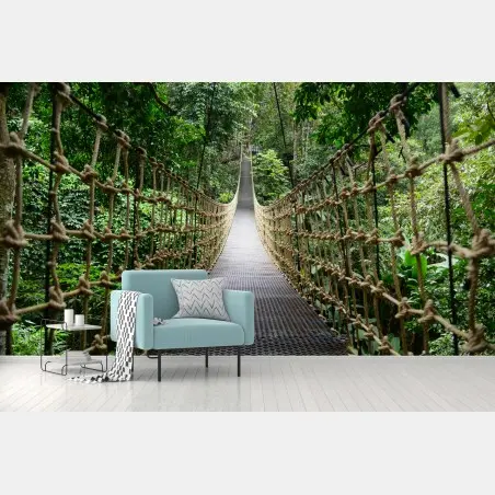 Fotomural pasarela suspendida en la selva – Pixers®