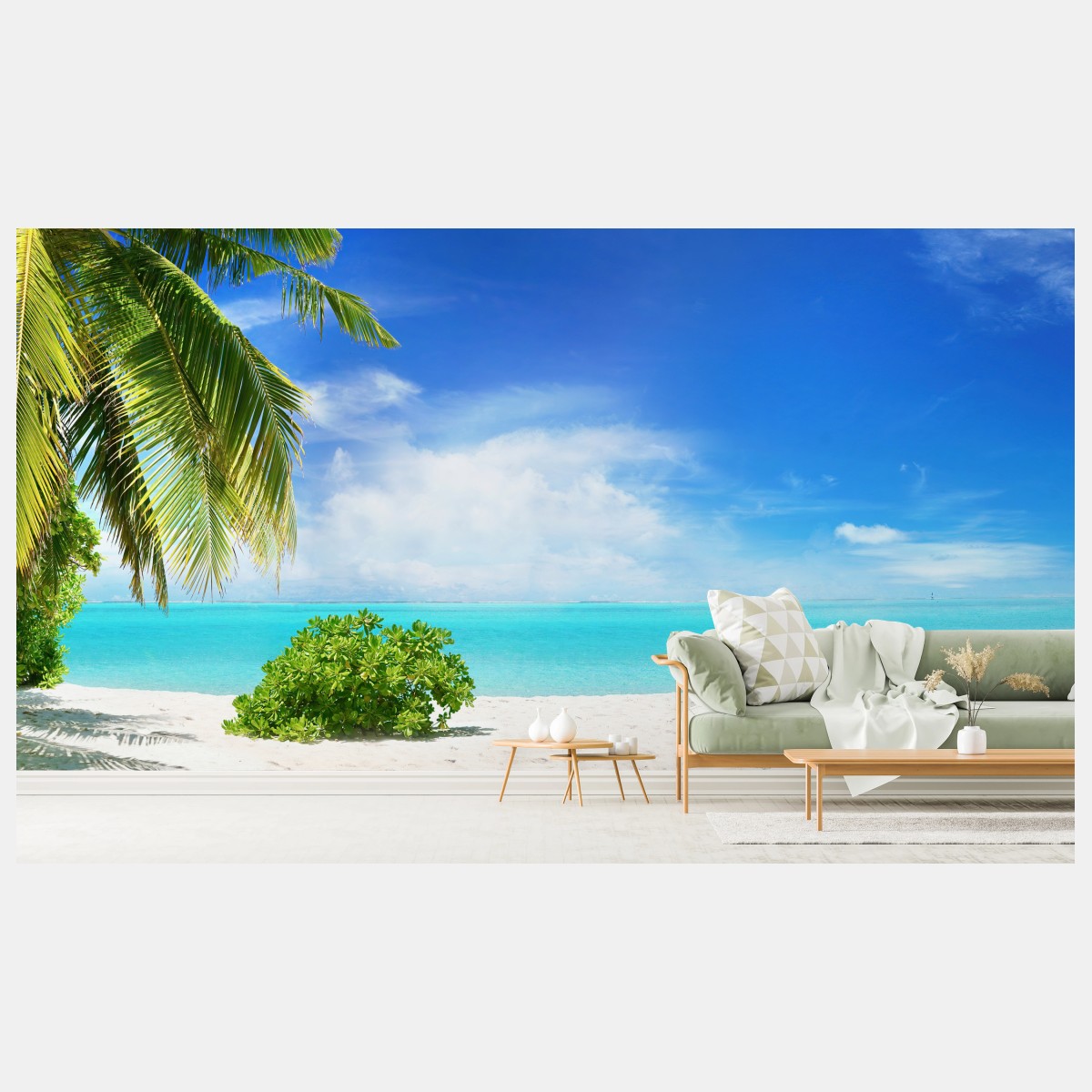 Fotomural escena de playa tropical en Maldivas – Pixers®