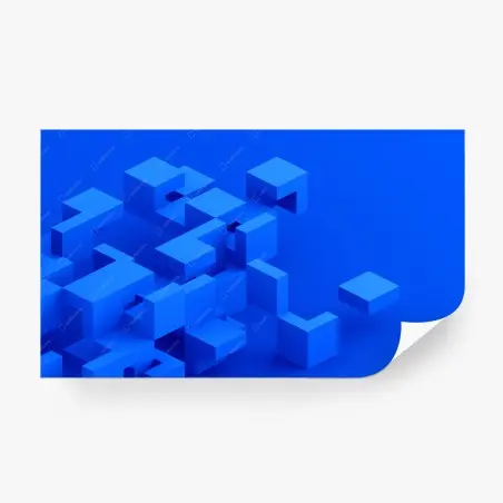 Fotomural composición geométrica isométrica en azul – Pixers®