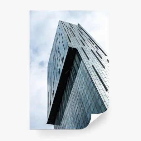 Fotomural rascacielos de vidrio y líneas geométricas – Pixers®