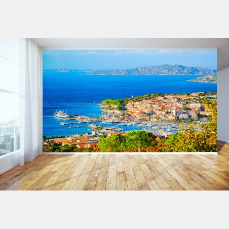 Fotomural panorámica del puerto mediterráneo – Pixers®