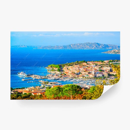 Fotomural panorámica del puerto mediterráneo – Pixers®