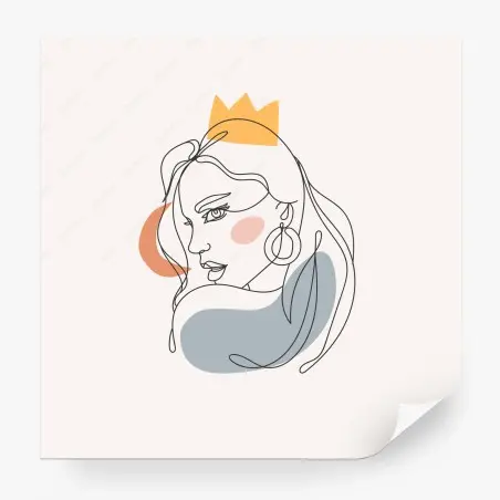 Fotomural retrato femenino minimalista con corona – Pixers®