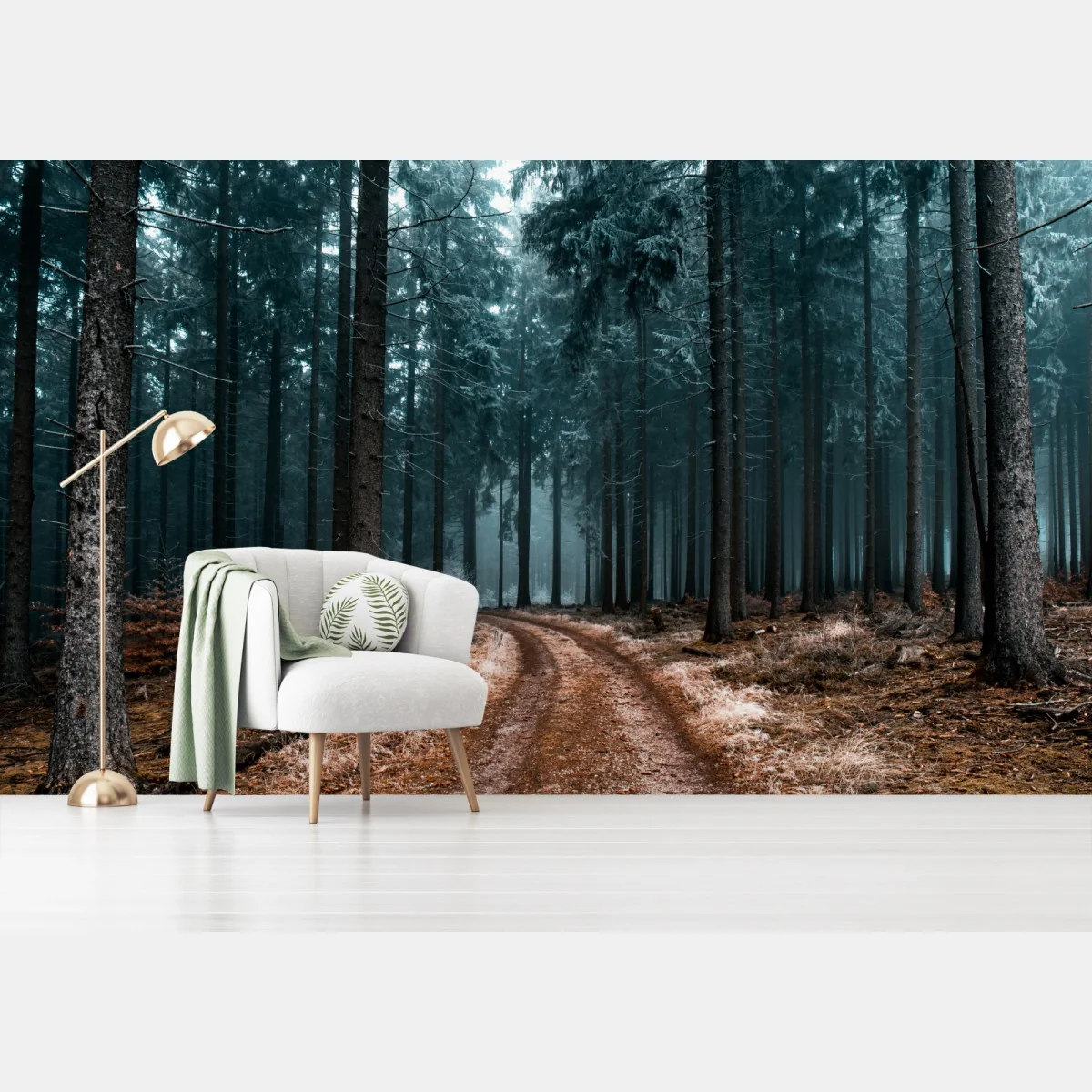 Fotomural sendero místico entre pinos y niebla – Pixers® Fotomural sendero místico entre pinos y niebla – Pixers®