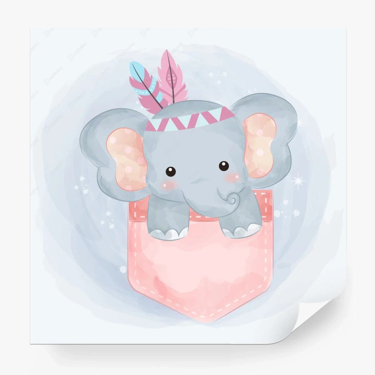 Fotomural elefante bebé en bolsillo acuarela – Pixers® Fotomural elefante bebé en bolsillo acuarela – Pixers®