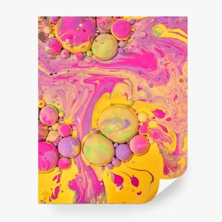 Fotomural mural artístico de burbujas acrílicas en tonos vibrantes – Pixers®