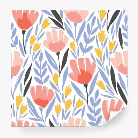 Fotomural diseño floral acuarelado en tonos pastel – Pixers®