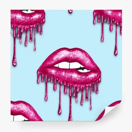 Fotomural labios rosa brillante con efecto goteo – Pixers®