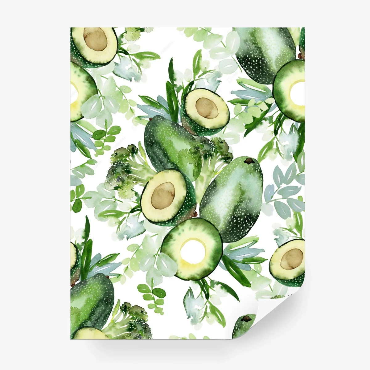 Fotomural patrón de aguacates en acuarela – Pixers®