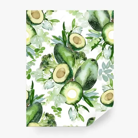 Fotomural patrón de aguacates en acuarela – Pixers®