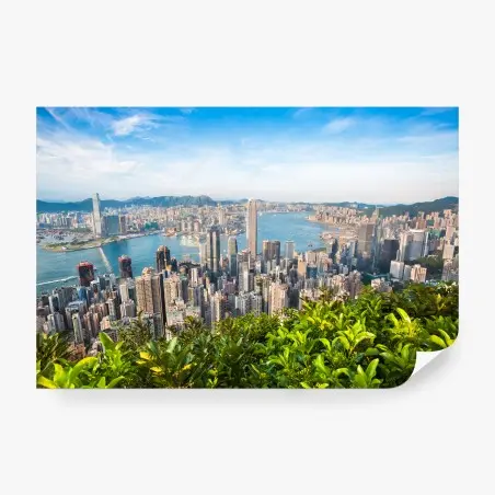Fotomural vista panorámica de Hong Kong desde Victoria Peak – Pixers®