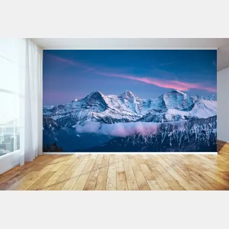 Fotomural panorama invernal de Eiger, Mönch y Jungfrau – Pixers®