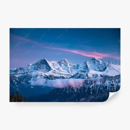 Fotomural panorama invernal de Eiger, Mönch y Jungfrau – Pixers®