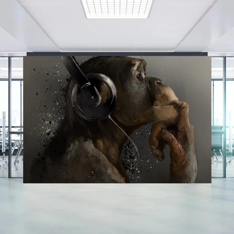 Fotomural chimpancé pensante con auriculares – Pixers® Fotomural chimpancé pensante con auriculares – Pixers®