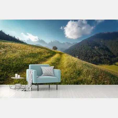 Fotomural pradera alpina en las Dolomitas – Pixers®
