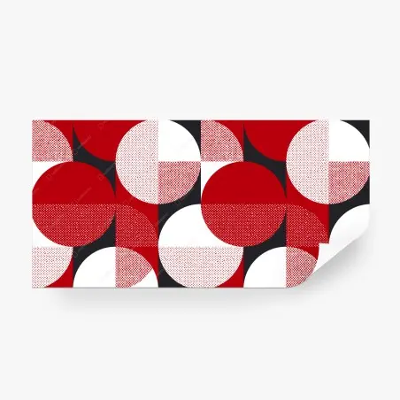 Fotomural patrón geométrico bauhaus en rojo y negro – Pixers®