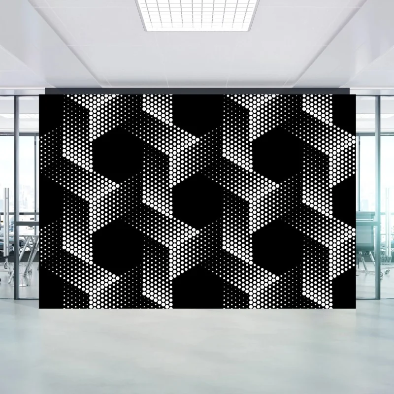 Fotomural patrón geométrico de hexágonos en semitono