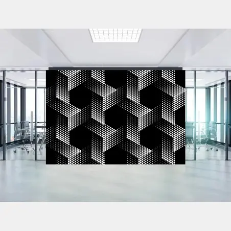 Fotomural patrón geométrico de hexágonos en semitono – Pixers®