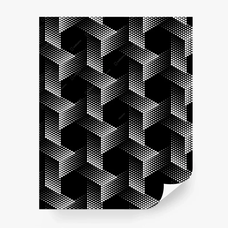 Fotomural patrón geométrico de hexágonos en semitono