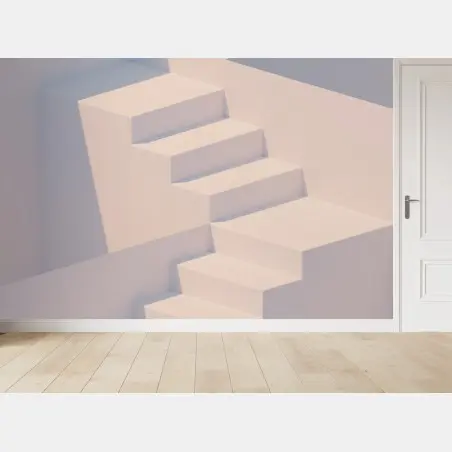 Fotomural escaleras geométricas en tonos suaves – Pixers®