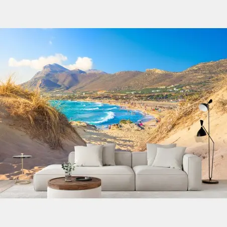 Fotomural panorama costero de playa y dunas – Pixers®