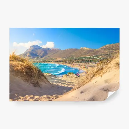 Fotomural panorama costero de playa y dunas – Pixers®