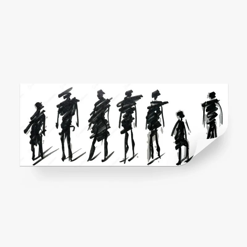 Fotomural siluetas gestuales en tinta negra