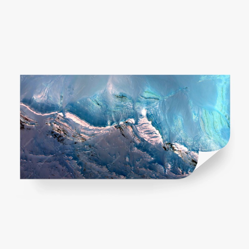 Fotomural paisaje glacial abstracto en tonos turquesa