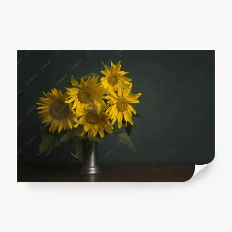 Fotomural ramo de girasoles en jarra clásica – Pixers®