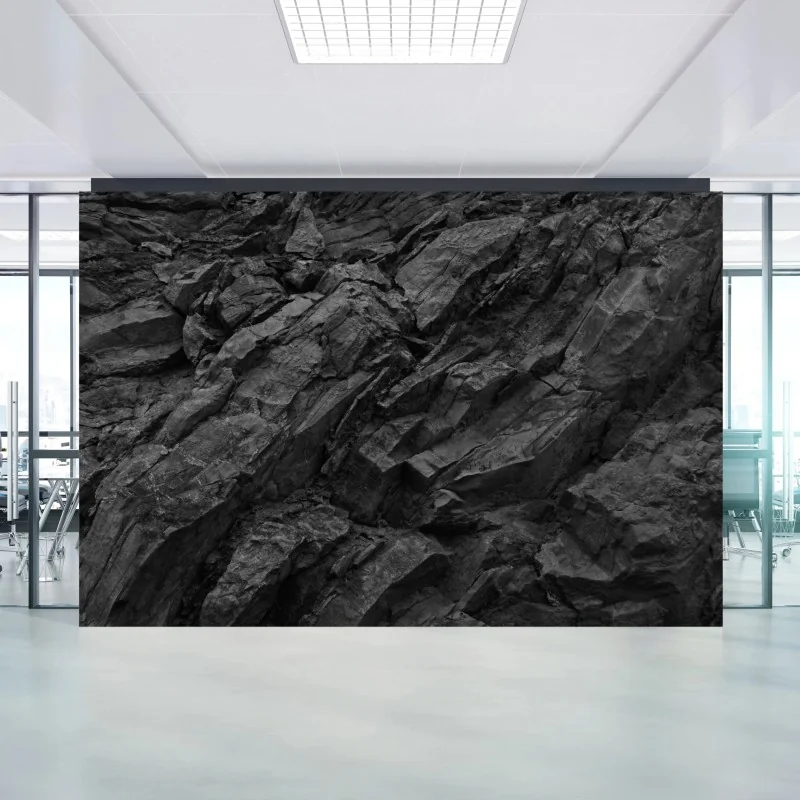 Fotomural textura de roca oscura en relieve
