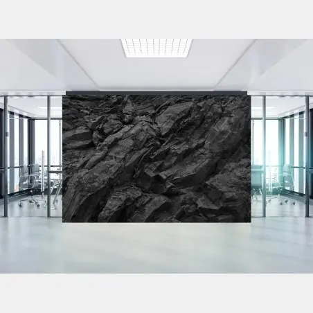 Fotomural textura de roca oscura en relieve – Pixers®