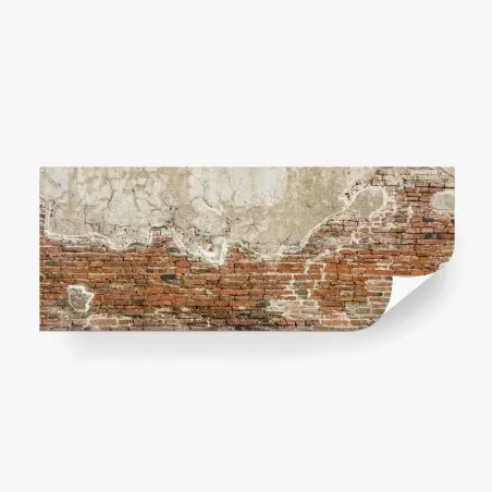 Fotomural textura rústica de pared de ladrillo y yeso desconchado – Pixers®