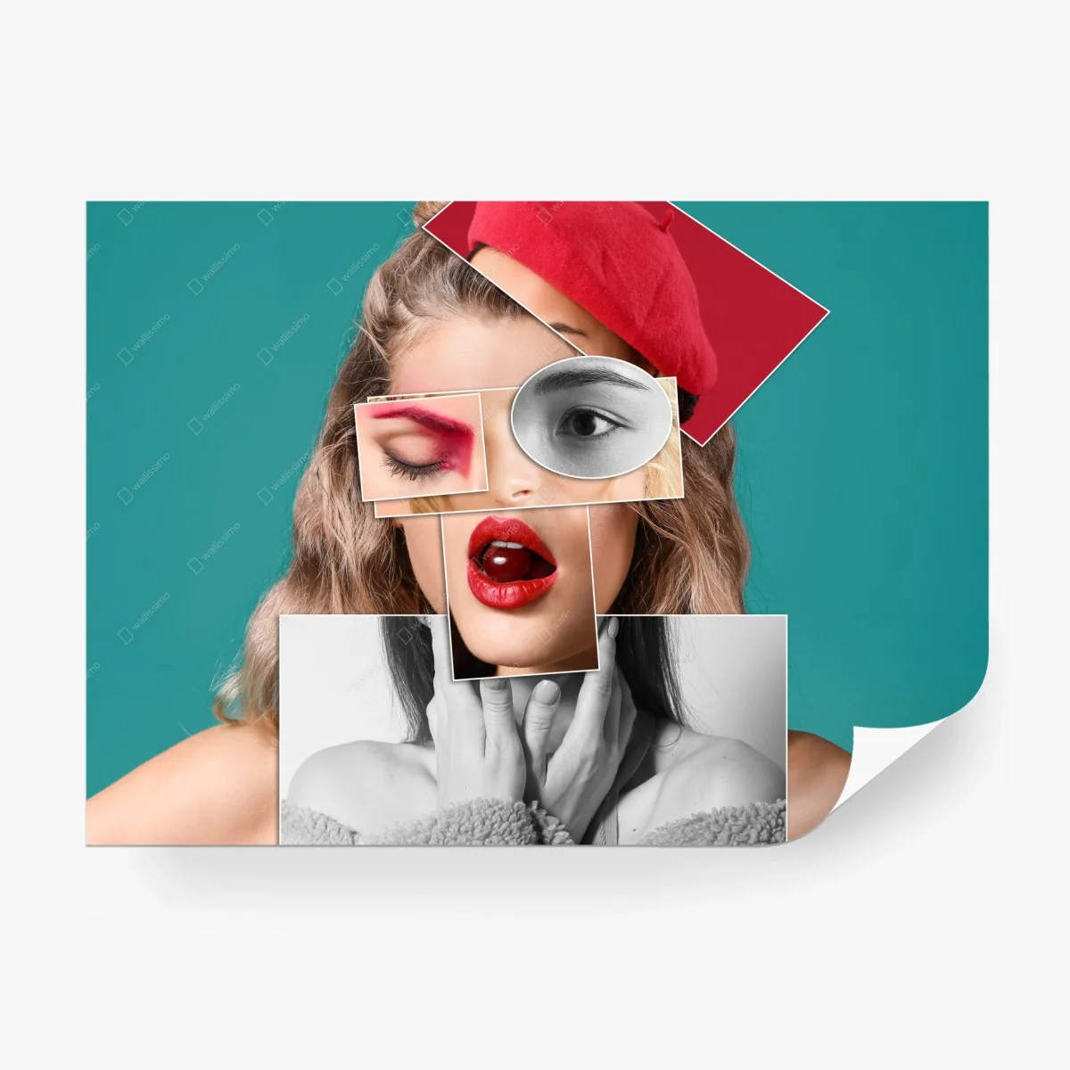 Fotomural collage artístico de retrato femenino estilo pop – Pixers®