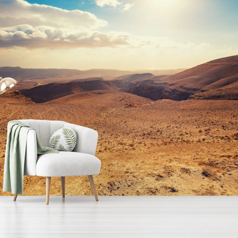 Fotomural puesta de sol sobre el desierto de Israel