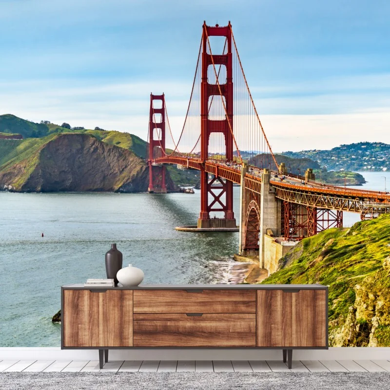 Fotomural impactante panorámica del puente Golden Gate en San Francisco