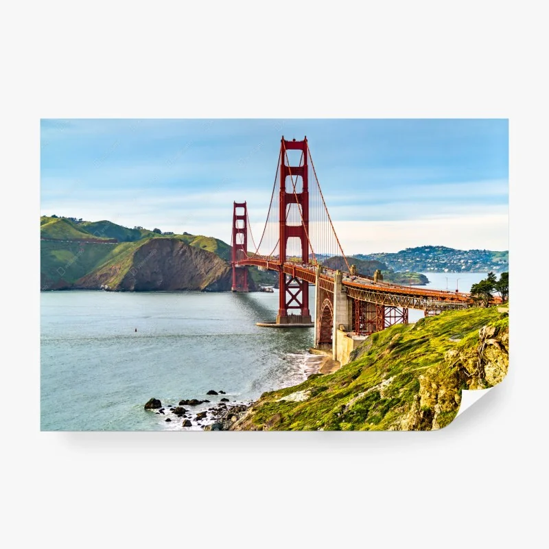 Fotomural impactante panorámica del puente Golden Gate en San Francisco