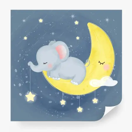 Fotomural elefante durmiendo en la luna – Pixers®
