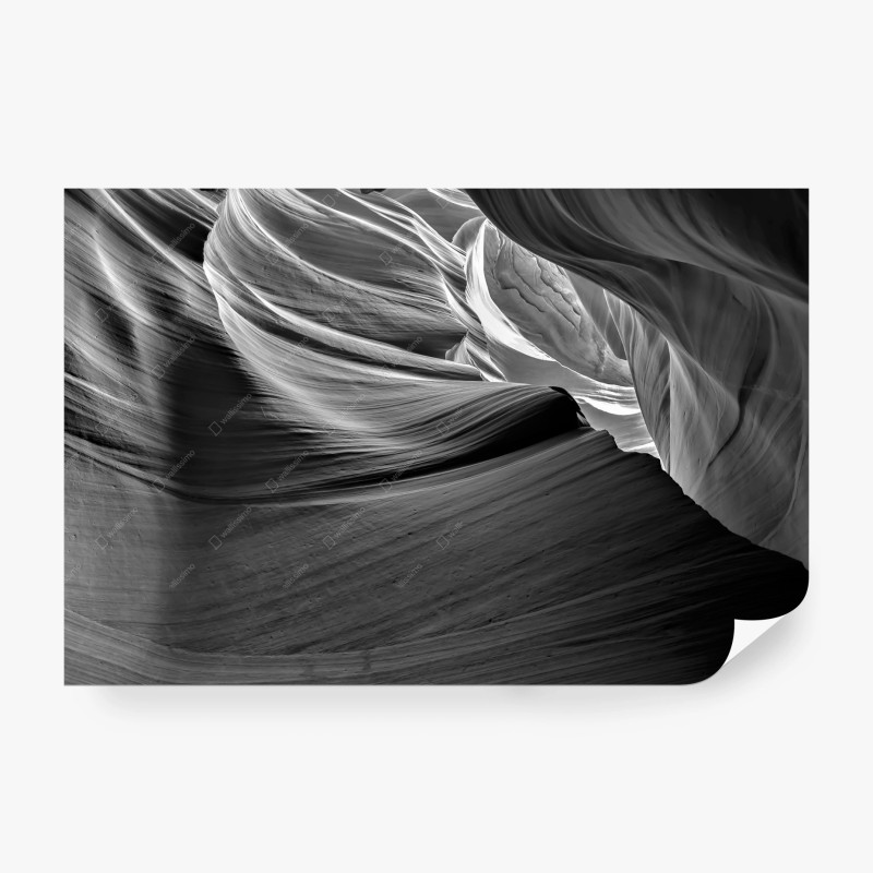 Fotomural ondas de roca en blanco y negro