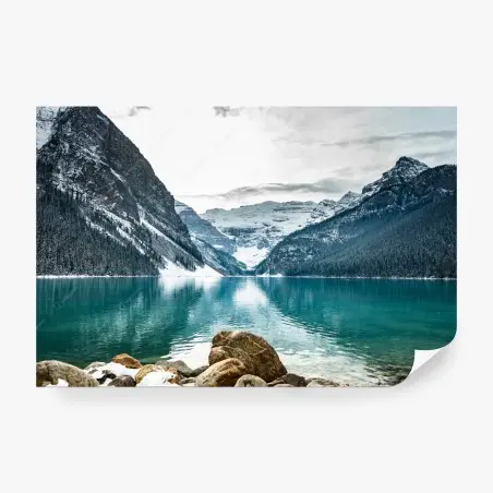 Fotomural paisaje alpino de aguas turquesa – Pixers®