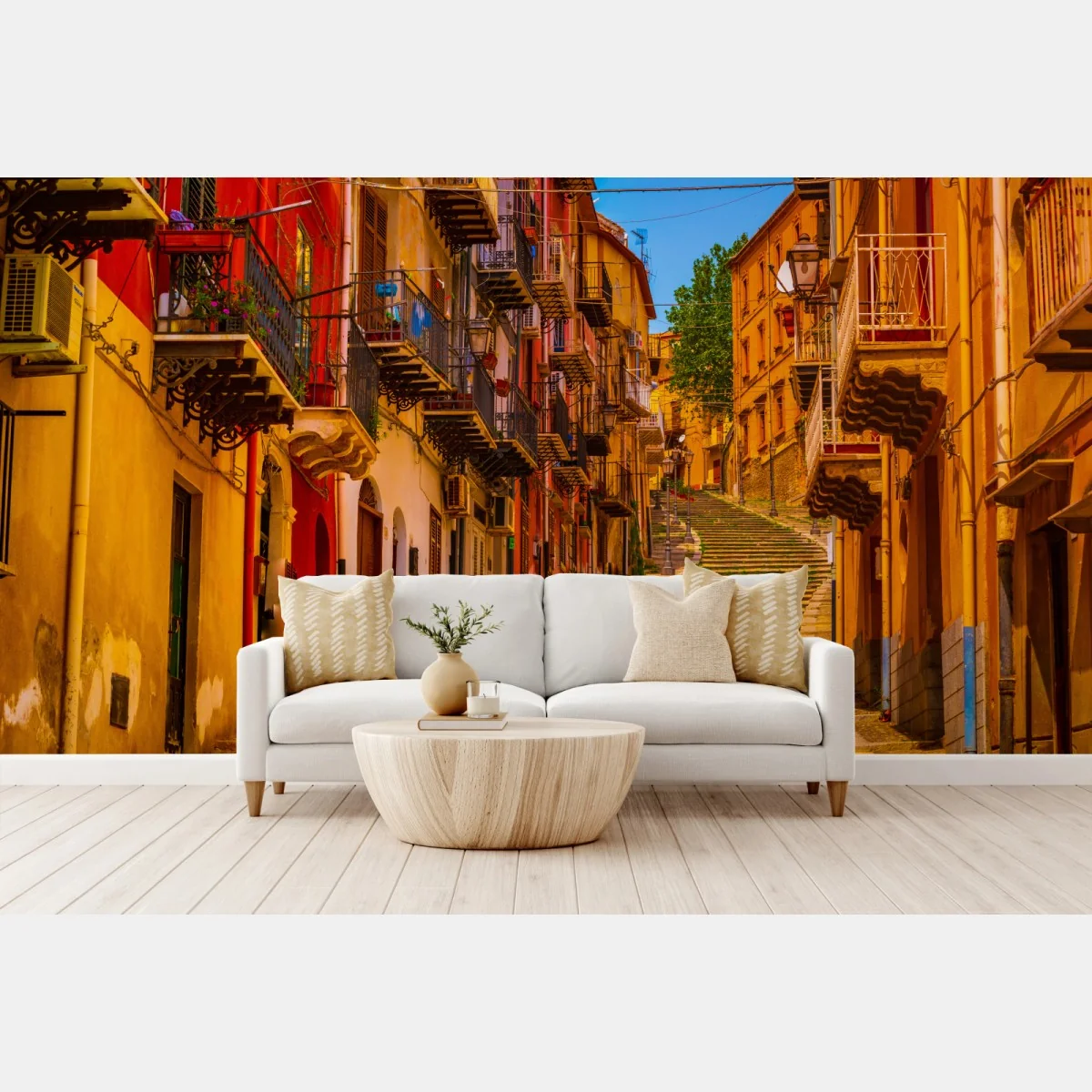 Fotomural calle empinada de colores – Pixers® Fotomural calle empinada de colores – Pixers®