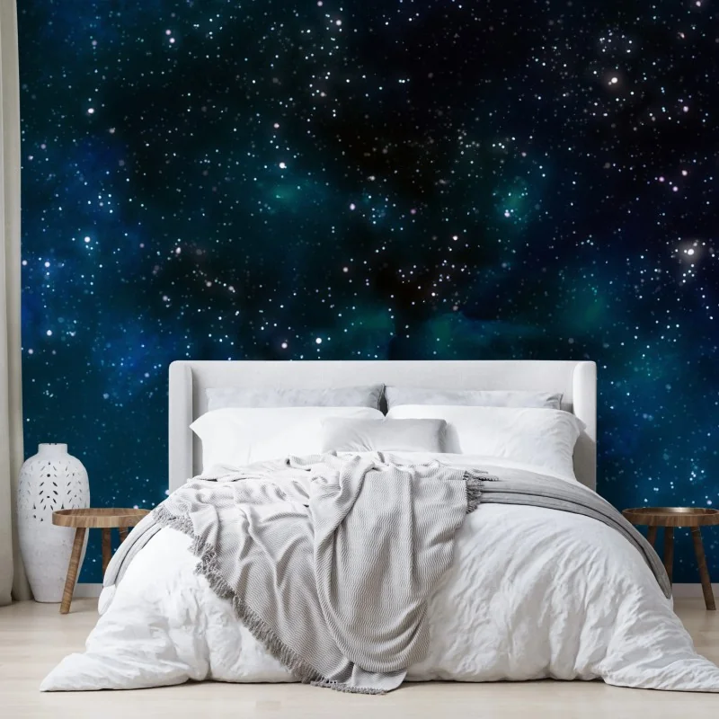 Fotomural cielo estrellado con nebulosas azules