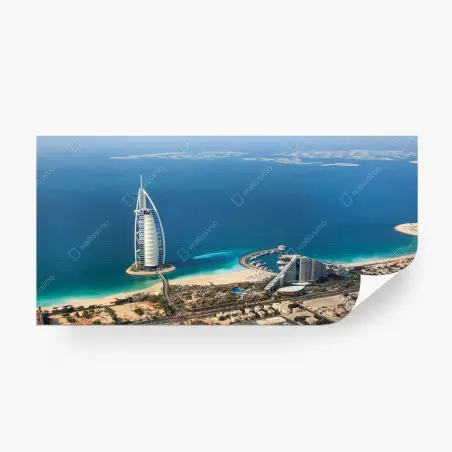 Fotomural vista aérea de Dubai y su costa turquesa – Pixers®