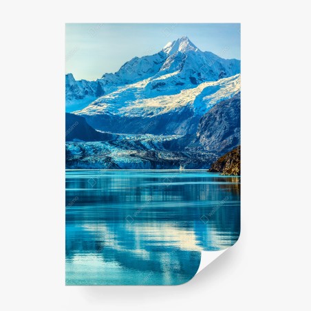 Fotomural paisaje glacial sereno en tonos azules – Pixers®