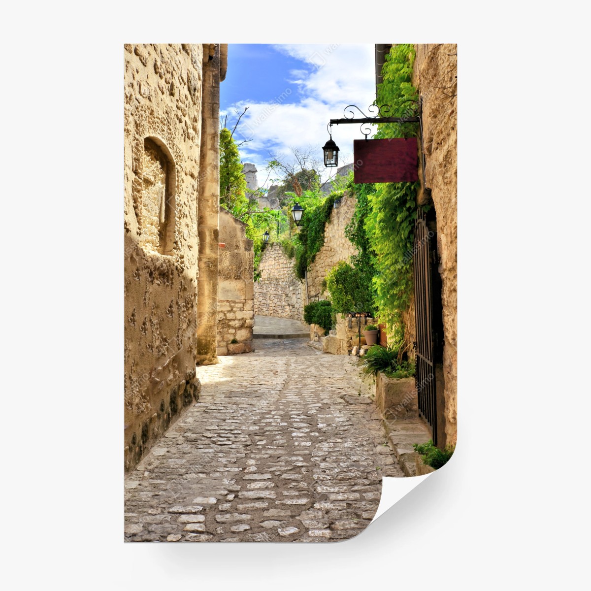 Fotomural calle empedrada rústica en Les Baux de Provence – Pixers®
