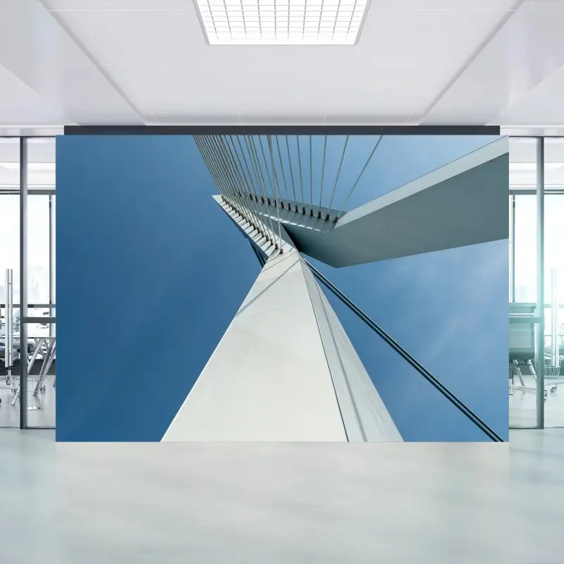 Fotomural líneas arquitectónicas del puente sobre cielo azul