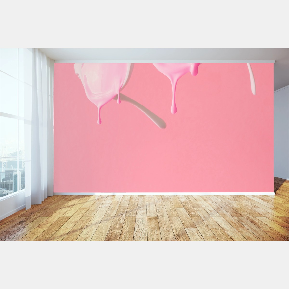 Fotomural gafas blancas con pintura rosa que gotea – Pixers®