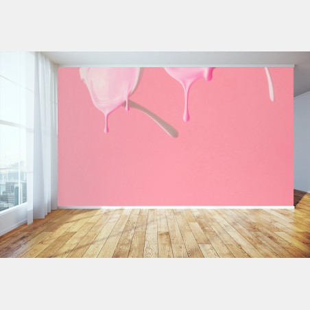 Fotomural gafas blancas con pintura rosa que gotea – Pixers®