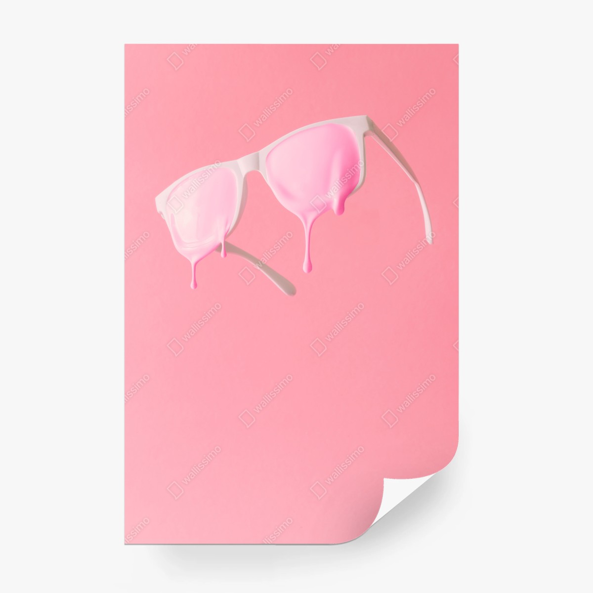 Fotomural gafas blancas con pintura rosa que gotea – Pixers®